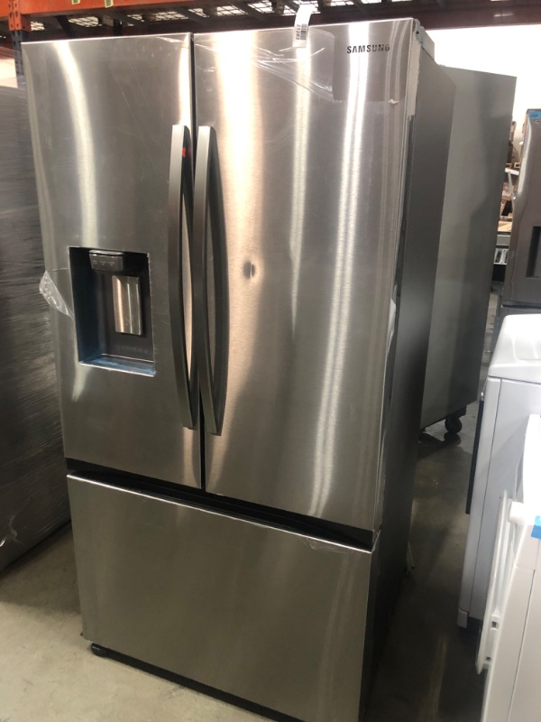 Photo 4 of LIKE NEW DENTED DOOR Samsung Mega Capacity 25.5-cu ft Counter-depth Smart French Door Refrigerator with Dual Ice Maker (Fingerprint Resistant Stainless Steel) ENERGY STAR
