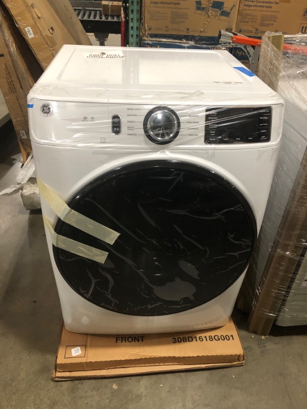 Photo 3 of GE 7.8-cu ft Stackable Smart Electric Dryer (White) ENERGY STAR
