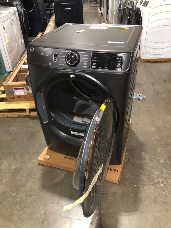 Photo 3 of GE 7.8-cu ft Stackable Steam Cycle Smart Electric Dryer (Carbon Graphite) ENERGY STAR
