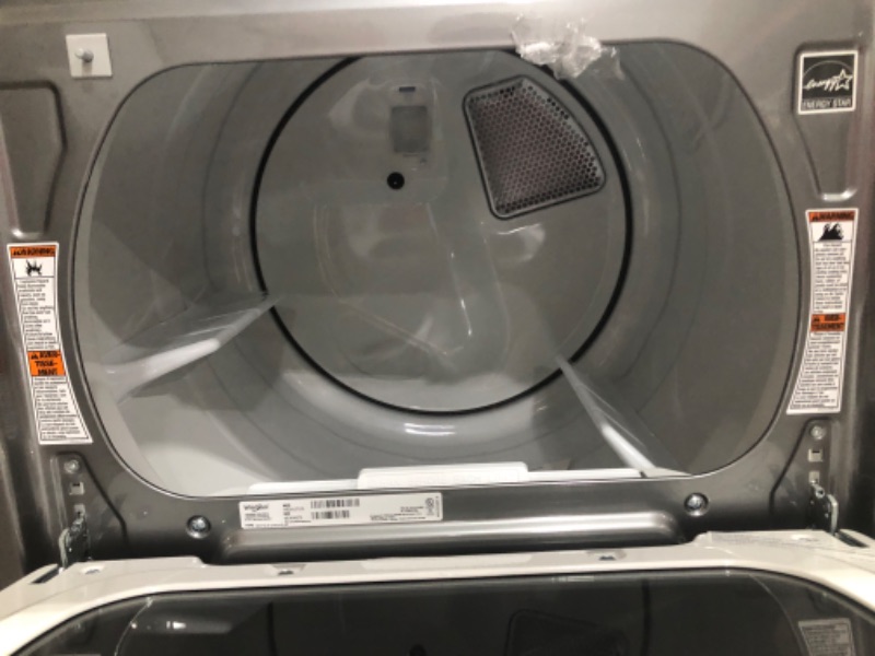 Photo 2 of Whirlpool Smart Capable 7.4-cu ft Steam Cycle Smart Electric Dryer (Chrome Shadow) ENERGY STAR
