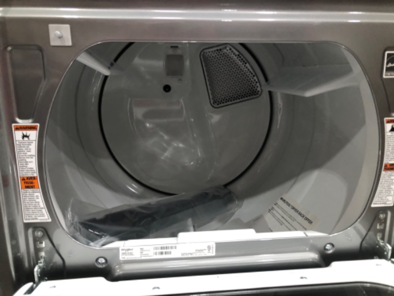 Photo 3 of Whirlpool Smart Capable 7.4-cu ft Steam Cycle Smart Electric Dryer (Chrome Shadow) ENERGY STAR
