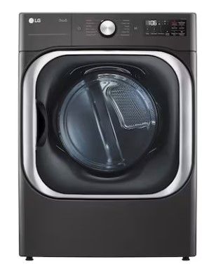 Photo 1 of LG TurboSteam 9-cu ft Stackable Steam Cycle Electric Dryer (Black Steel) ENERGY STAR
