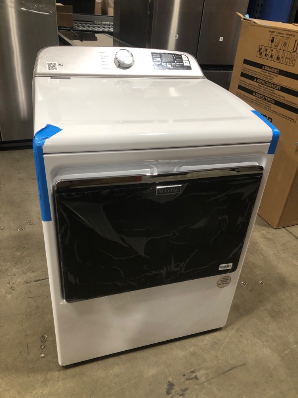 Photo 7 of Maytag SMART Capable 7.4-cu ft Smart Electric Dryer (White)
