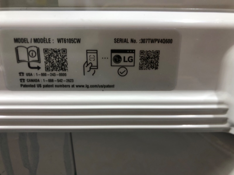 Photo 2 of LG 4.1-cu ft Agitator Top-Load Washer (White)
