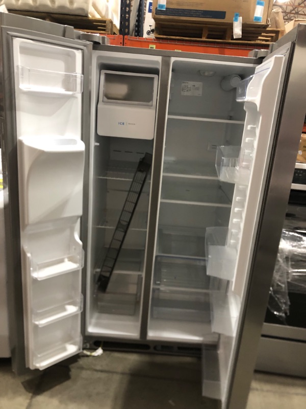 Photo 3 of Frigidaire 25.6-cu ft Side-by-Side Refrigerator with Ice Maker (Fingerprint Resistant Stainless Steel) ENERGY STAR
