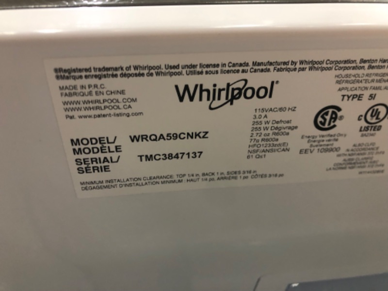 Photo 5 of Whirlpool 19.4-cu ft 4-Door Counter-depth French Door Refrigerator with Ice Maker (Fingerprint-resistant Stainless Finish) ENERGY STAR
