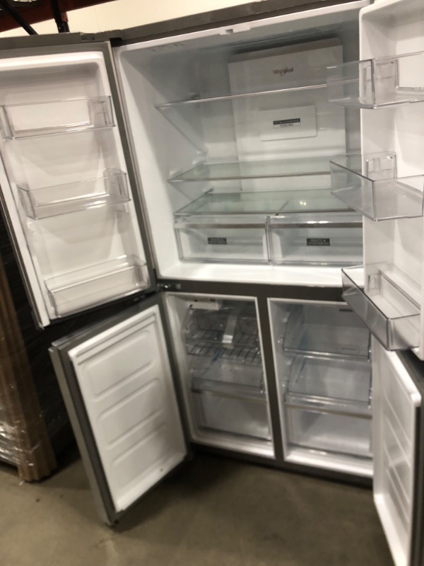 Photo 4 of Whirlpool 19.4-cu ft 4-Door Counter-depth French Door Refrigerator with Ice Maker (Fingerprint-resistant Stainless Finish) ENERGY STAR
