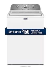 Photo 1 of Maytag 4.5-cu ft High Efficiency Agitator Top-Load Washer (White)
