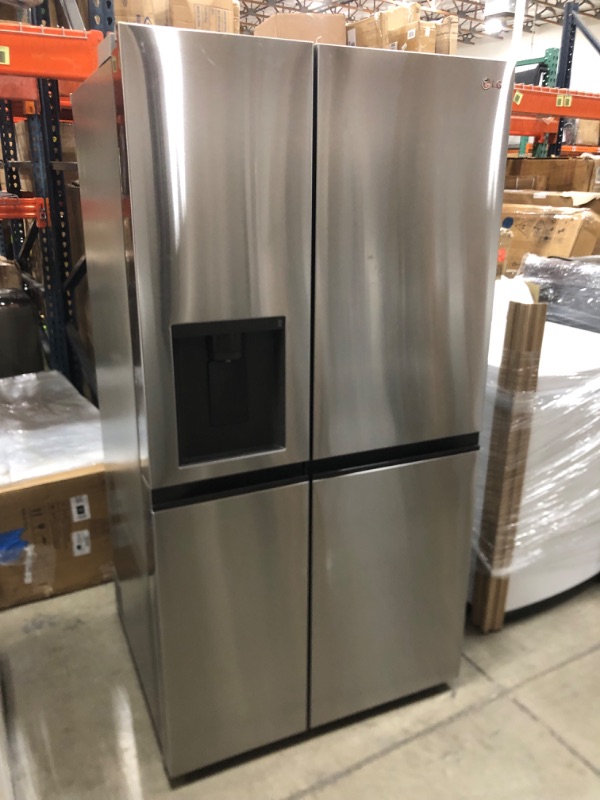 Photo 3 of LG 27.6-cu ft Side-by-Side Refrigerator with Ice Maker (Printproof Stainless Steel)
