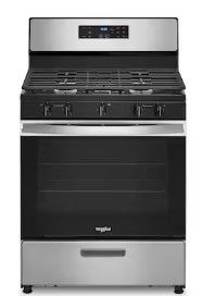 Photo 1 of Whirlpool 30-in 5 Burners 5.1-cu ft Freestanding Natural Gas Range (Stainless Steel)
