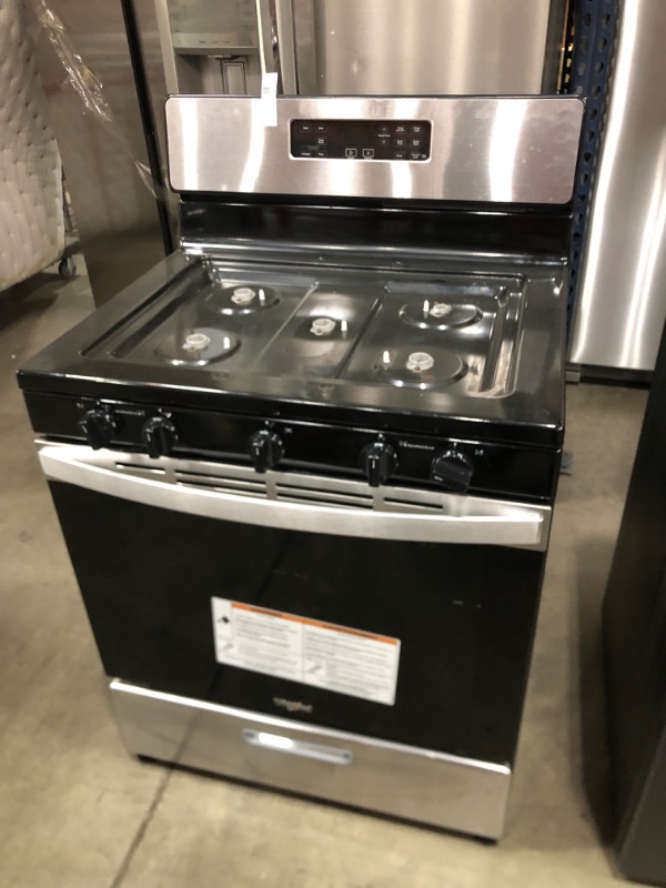 Photo 2 of Whirlpool 30-in 5 Burners 5.1-cu ft Freestanding Natural Gas Range (Stainless Steel)
