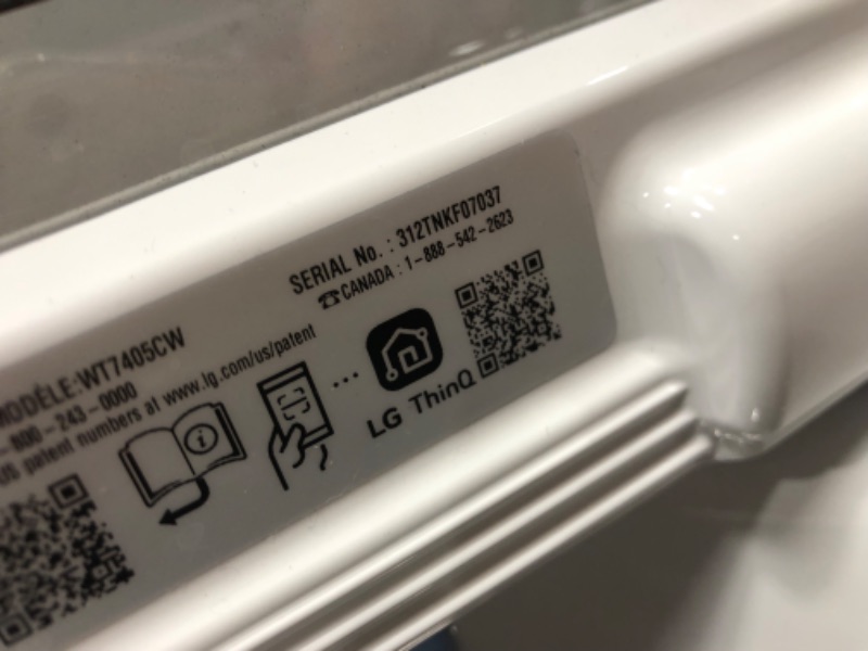 Photo 3 of LG TurboWash 3D 5.3-cu ft Agitator Smart Top-Load Washer (White) ENERGY STAR
