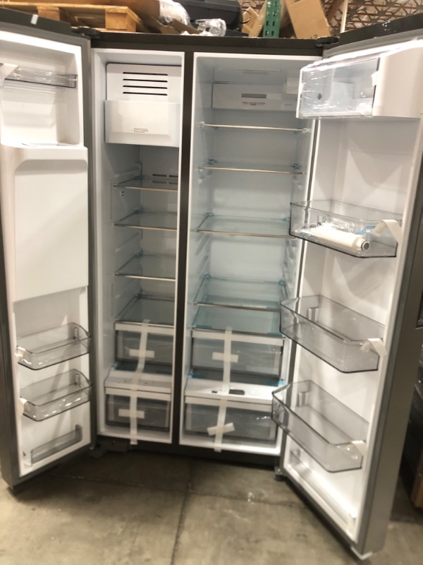 Photo 3 of Midea 26.3-cu ft Side-by-Side Refrigerator with Ice Maker (Stainless Steel)
