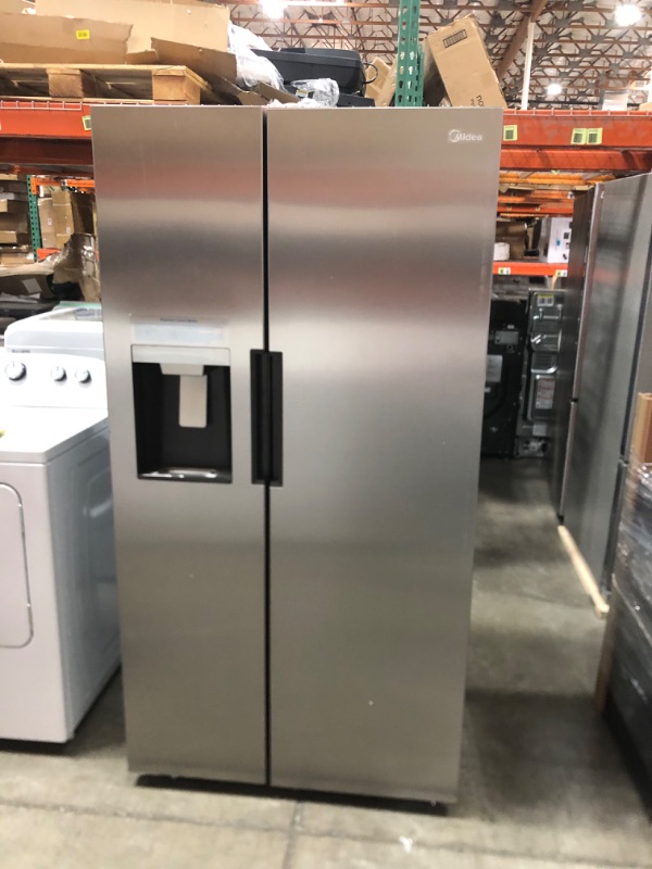 Photo 2 of Midea 26.3-cu ft Side-by-Side Refrigerator with Ice Maker (Stainless Steel)
