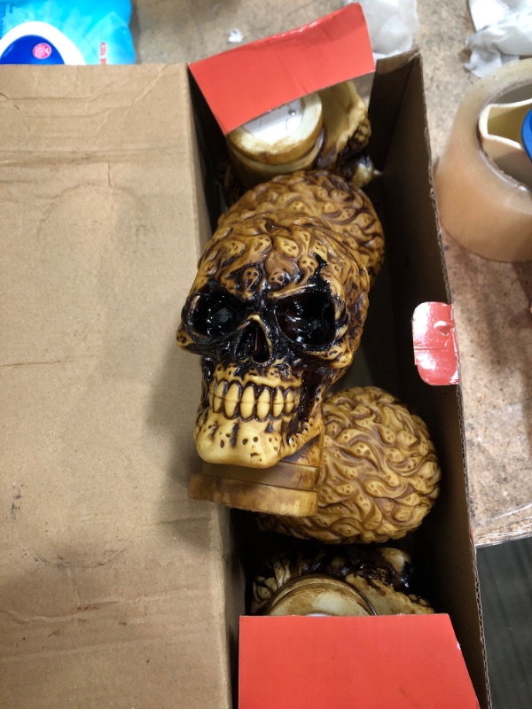Photo 1 of 5PK Halloween Decorations, Light Up Halloween Skull with Timer for Home House Patio Door, Scary Halloween Décor