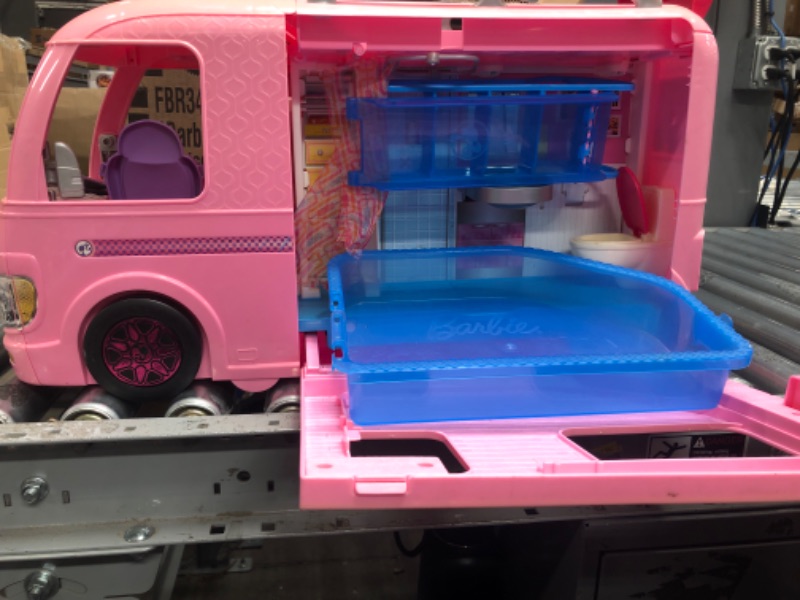 Photo 2 of Barbie Camper Playset With Barbie Accessories, Pool And Furniture, Rolling Vehicle With Campsite Transformation??? [Amazon Exclusive] (figures not included)