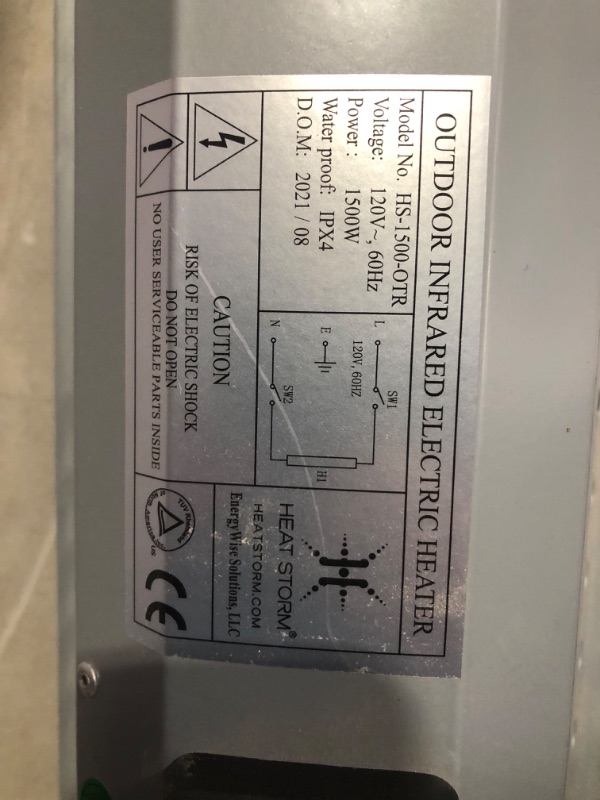 Photo 6 of ***NOT FUNCTIONAL - NONREFUNDABLE - FOR PARTS - SEE NOTES***
Heat Storm HS-1500-TT Infrared, 7 ft Cord, Tripod + Heater 