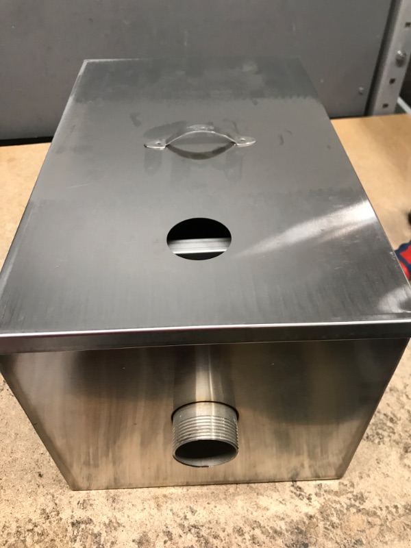 Photo 3 of  Commercial Grease Interceptor, Stainless Steel Grease Trap w/Top & Side Inlet, Under Sink Grease Trap for Restaurant Factory Home Kitchen
