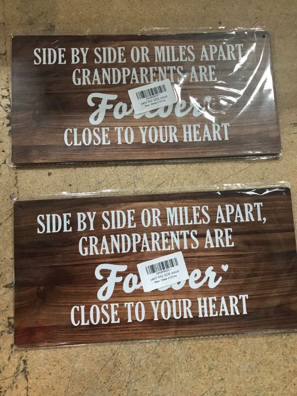 Photo 2 of 2 PACK Tokpac Country Style Wall Decor Grandparents are Forever Close to Your Heart Wooden Signs Rustic Hanging Wall Plaque Sign Home Decor Grandparent Present 10 x 5 Inches