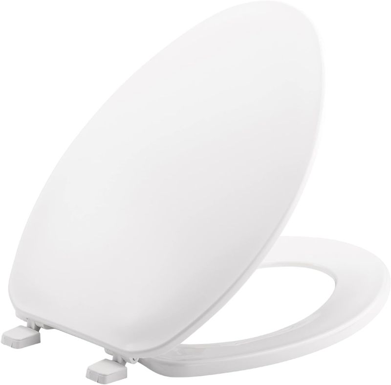 Photo 1 of (NO HARDWARE?) BEMIS 170 000 Toilet Seat, ELONGATED, Plastic, White
