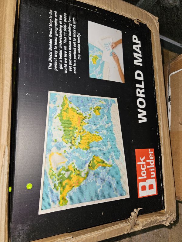 Photo 2 of (SOME LOOSE COMPONENTS) Block Builder World Map Building Set (11065pcs). Wall Art for Map and Geography Enthusiasts. for Adults and Kids 14+ Year Old. Alternative Product to The Main Brand