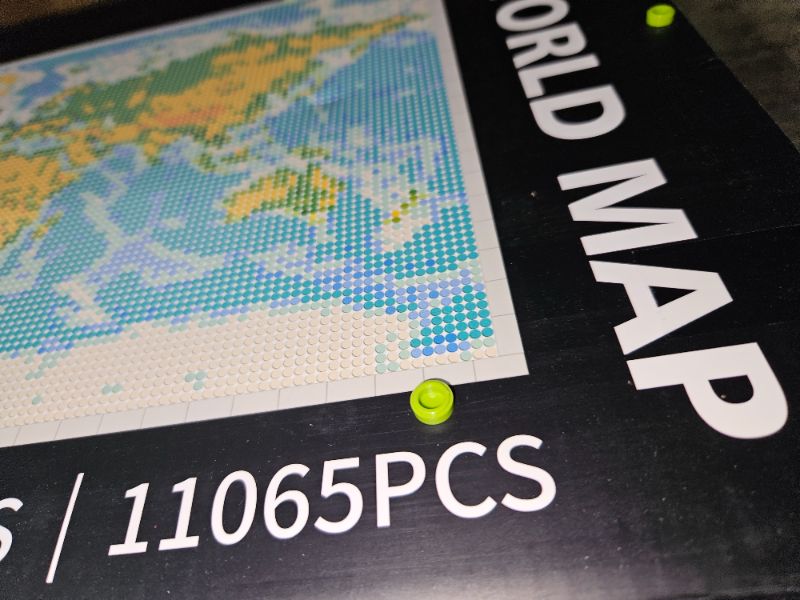 Photo 1 of (SOME LOOSE COMPONENTS) Block Builder World Map Building Set (11065pcs). Wall Art for Map and Geography Enthusiasts. for Adults and Kids 14+ Year Old. Alternative Product to The Main Brand