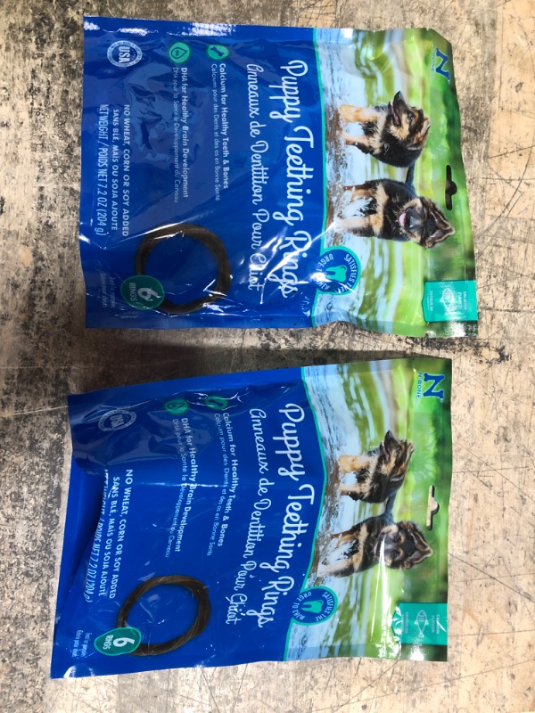 Photo 1 of 2 PACK(12 PIECES TOTAL) N-Bone Puppy Teething Rings Salmon Flavor Dog Treat, 6 Count Bag, 7.2-oz 6 Count 