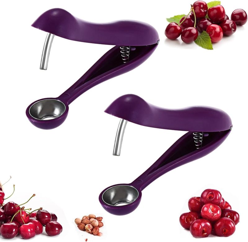 Photo 1 of 3 PACK Cherry Pitter, Cherry Pitter Remover Tool, Olives Pitter Tool Cherry Seed Core Remover, Durable Cherries Corer Fruit Pit Remover Corer Deseeder