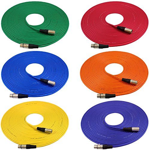 Photo 1 of * used * see all images * 
GLS Audio 50ft Mic Cable Cords - XLR Male to XLR Female Colored Cables - 50' Balanced Mike Cord - 6 PACK