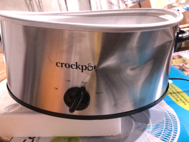 Photo 5 of **DAMAGE**
Crock-Pot 7qt Manual Slow Cooker - Silver SCV700-SS