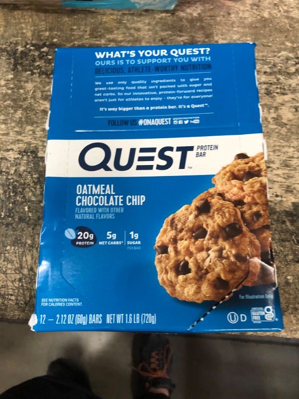 Photo 2 of *2/9/2024* Quest Nutrition Oatmeal Chocolate Chip Protein Bar, High Protein, Low Carb, Gluten Free, Keto Friendly, 12 Count 12 Count S'mores