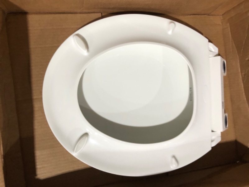 Photo 5 of *PARTS* KOHLER 4639-RL-0 Cachet ReadyLatch Quiet Close Round Toilet Seat, White