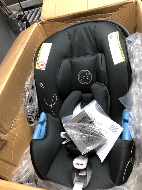 Photo 2 of Cybex Aton G Infant Car Seat with Linear Side-Impact Protection, 11-Position Adjustable Headrest, in-Shell Ventilation, Easy-in Buckle and Secure Safelock Base, Moon Black Car Seat Moon Black