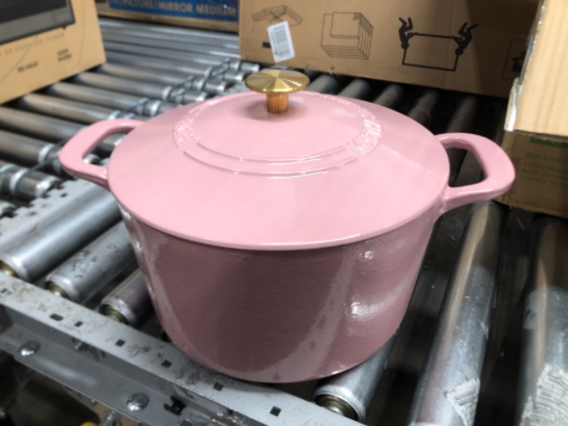 Photo 2 of MARTHA STEWART Gatwick 7 QT Enamel Cast Iron Dutch Oven, Pink