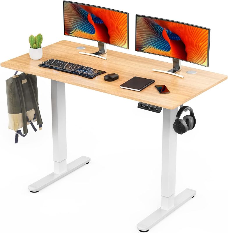 Photo 1 of ***see notes***Sweetcrispy Electric Standing Desk,48 x 24in Adjustable Height Electric Stand up Desk Standing Computer Desk Home Office Desk Ergonomic Workstation with 3 Memory Controller, Bamboo Texture Bamboo Texture 48 x 24in