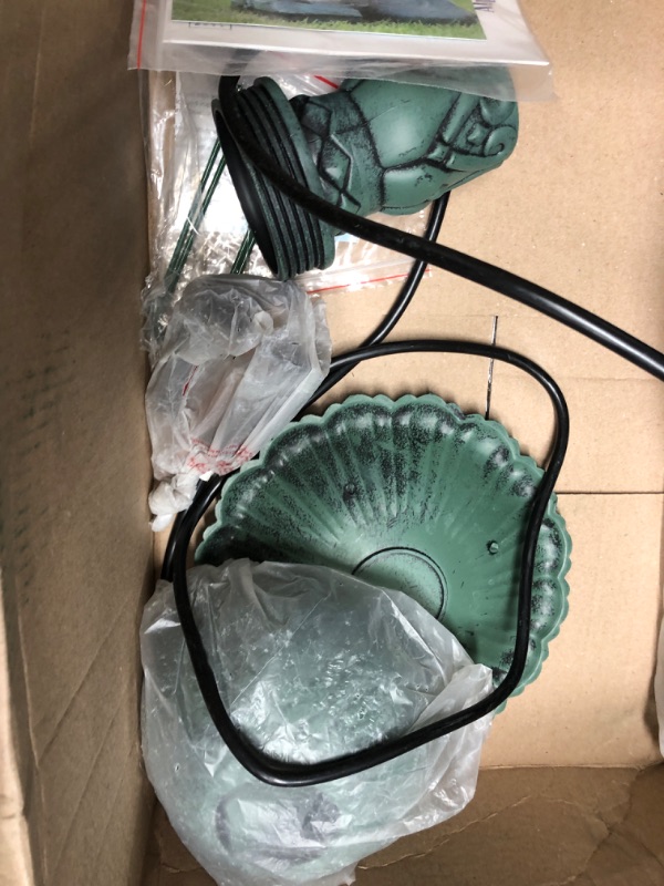 Photo 3 of * damaged * sold for parts *
Alpine Corporation 35" Tall Outdoor 3-Tiered Pedestal Water Fountain and Birdbath, Green Green Water Fountain