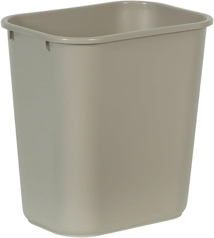 Photo 1 of ( 12 pack ) Rubbermaid Commercial Standard Wastebasket, 15" x 10.3" x 14.4", Beige
