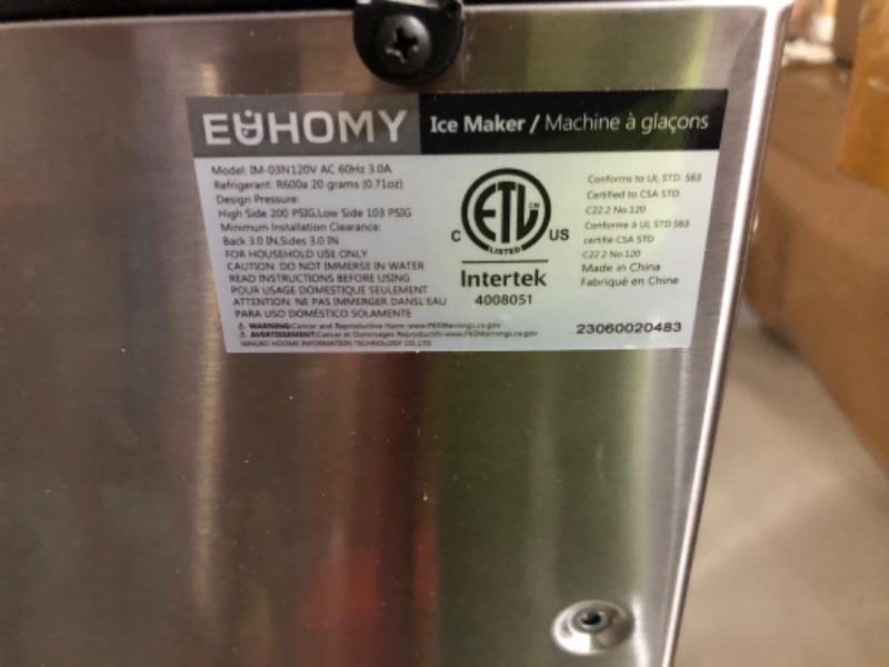 Photo 11 of **PARTS ONLY** EUHOMY Nugget Ice Maker Countertop, Max 34lbs/Day, 2 Way Water Refill
