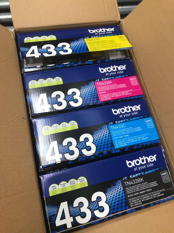 Photo 3 of Brother TN433BK, TN433C, TN433M, TN433Y High Yield Black, Cyan, Magenta and Yellow Toner Cartridge Set