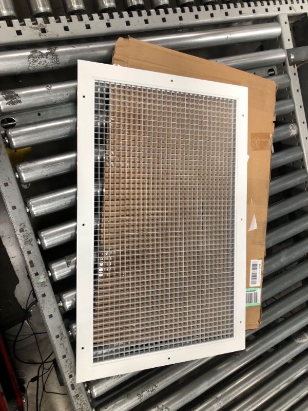 Photo 2 of 16" x 26" or 26" x 16" Cube Core Eggcrate Return Air Grille - Aluminum Rust Proof - HVAC Vent Duct Cover - White [Outer Dimensions: 18.75] 16 x 26 Return Grille