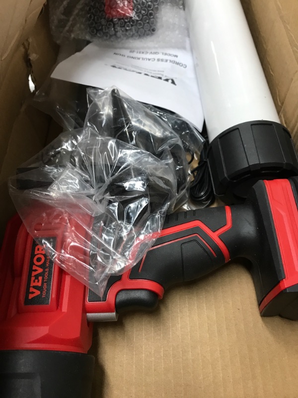 Photo 2 of VEVOR Cordless Caulking Gun 20oz/600ml, 20V Electric Sausage Caulking Gun with 4 Adjustable Speeds, Anti-Drip Battery Powered Caulk Gun with 2.0AH Battery, Fast Charger for Filling, Sealing