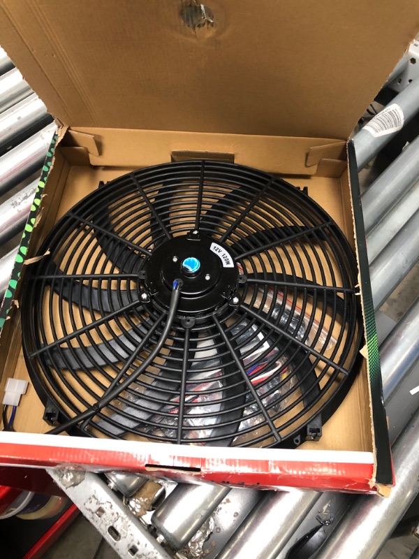 Photo 2 of 16 inch Electric Radiator Fan, 3000 CFM 10 Blades Electric Fan Automotive Black with Thermostat Wiring Switch Relay Kit