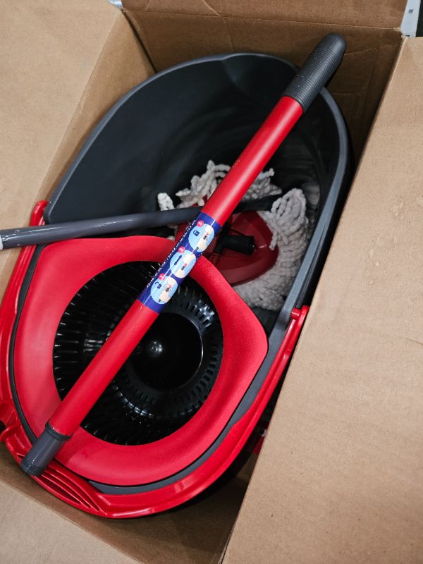 Photo 1 of (ONLY ONE MOP HEAD) EasyWring Deep Clean Microfiber Spin Mop with Bucket System and 2 Extra Deep Clean Mop Head Refills