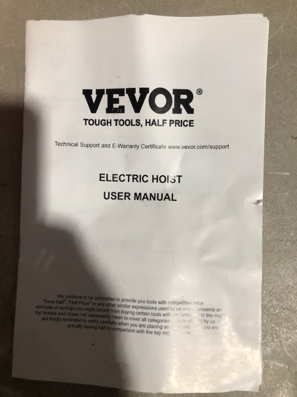 Photo 6 of * used * see all images * 
VEVOR 440LBS Electric Hoist With Wireless Remote Control & Single/Double Slings Electric Winch,