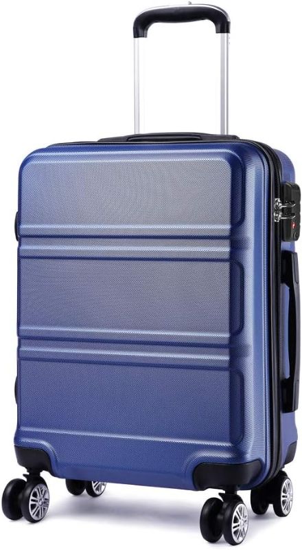 Photo 1 of Kono 20'' Carry on Luggage Lightweight with Spinner Wheel TSA Lock Hardside Luggage Airline Approved Carry on Suitcase Navy 