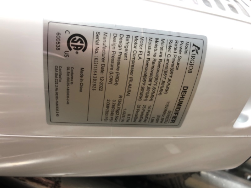 Photo 4 of 32-Pint Dehumidifier for Basement and Large Room - 2000 Sq. Ft, Quiet Dehumidifier for Large Capacity Room Home Bathroom Basements - Auto Continuous Drain Remove Moisture, With Child Lock 2000Sq.Ft.