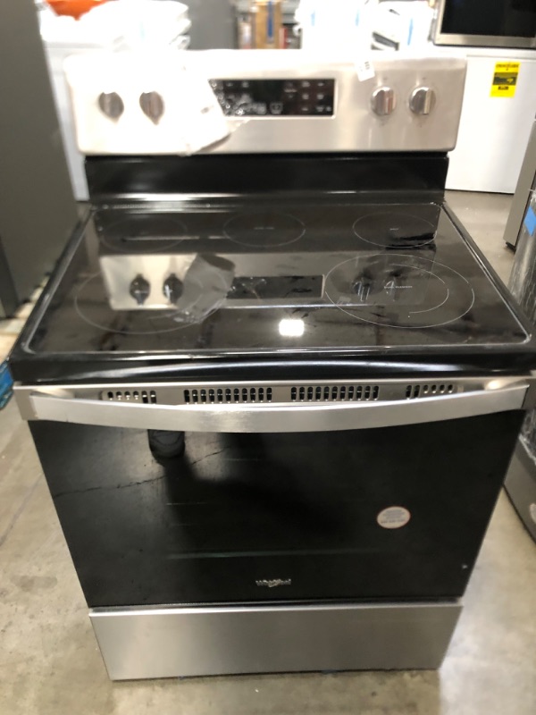 Photo 2 of Whirlpool 30-in Smooth Surface 5 Elements 5.3-cu ft Self-Cleaning Air Fry Convection Oven Freestanding Electric Range (Fingerprint Resistant Stainless Steel)
