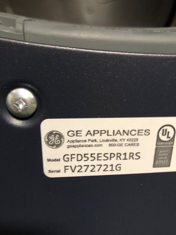 Photo 5 of GE 7.8-cu ft Stackable Smart Electric Dryer (Sapphire Blue) ENERGY STAR
