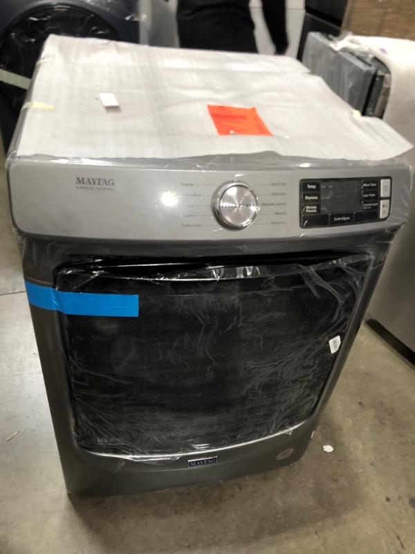 Photo 2 of Maytag 7.3-cu ft Stackable Electric Dryer (Metallic Slate) ENERGY STAR
