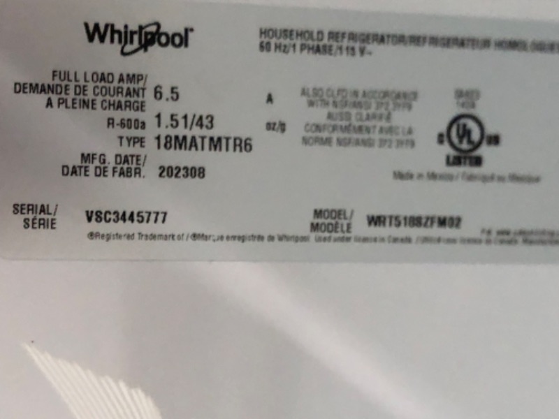 Photo 3 of Whirlpool 17.6-cu ft Top-Freezer Refrigerator with Optional (sold separately) Compatible EZ Connect Ice Maker Kit - Stainless Steel
